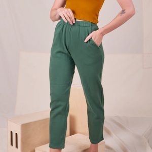 Big Bud Press Easy Pants in Dark Emerald Green, Size S EUC